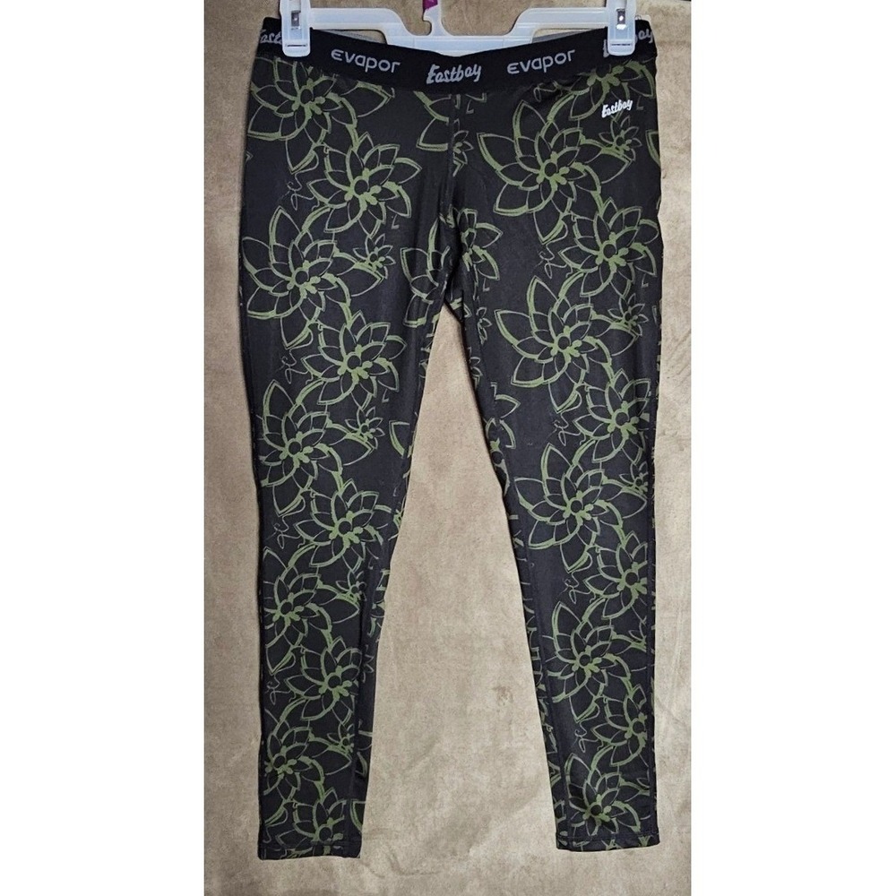 Eastbay Evapor Floral Compression Leggings Womens XL Green Black Athletic Tights